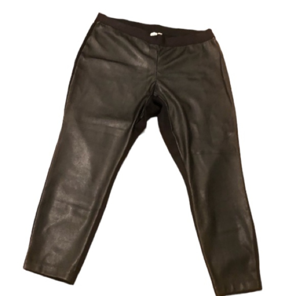 Gap size XL black Faux Leather front high waist legging pull on oversized NWOT